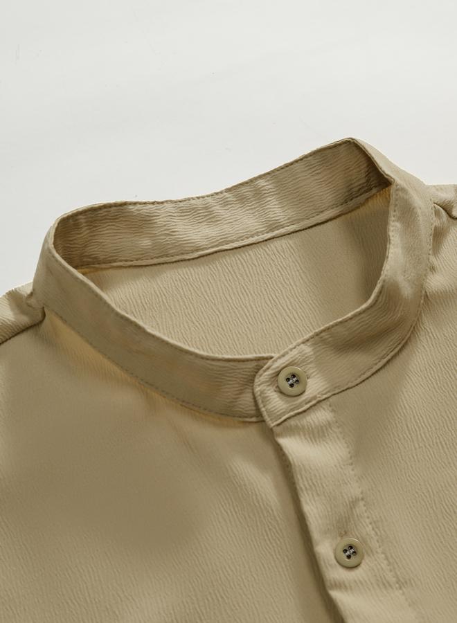 Take Two Men Stand Collar Slim Fit Casual Shirt - Image 2