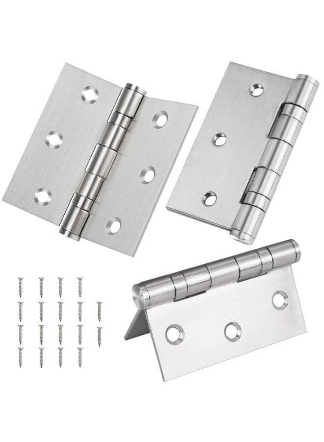 jaexest 304 Stainless Steel Door Hinges – 3″ x 3″ Ball Bearing Hinges with Square Corners – Residential Hinges for Window, Cabinet, Home Furniture, Closet – Box Pack of 3 – Silver - Image 1