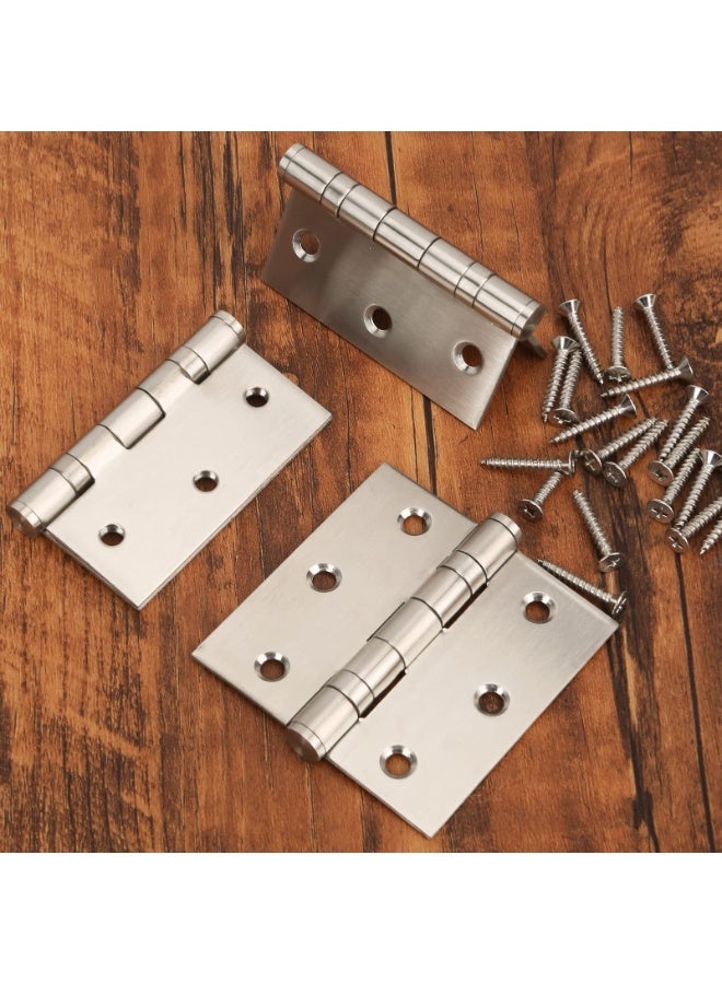 jaexest 304 Stainless Steel Door Hinges – 3″ x 3″ Ball Bearing Hinges with Square Corners – Residential Hinges for Window, Cabinet, Home Furniture, Closet – Box Pack of 3 – Silver - Image 2