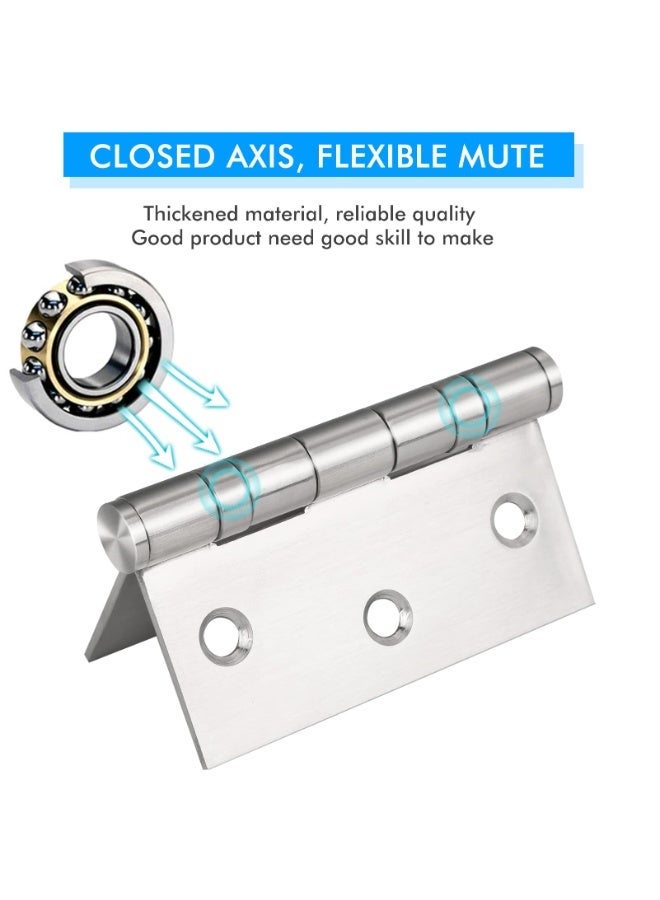 jaexest 304 Stainless Steel Door Hinges – 3″ x 3″ Ball Bearing Hinges with Square Corners – Residential Hinges for Window, Cabinet, Home Furniture, Closet – Box Pack of 3 – Silver - Image 3