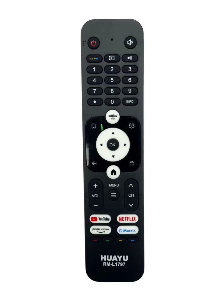 Huayu Remote Control for Haier TV LCD & LED – Model RM-L 1797 with Shortcut Keys for YouTube & Prime Video – Easy Operation, Durable, No Voice Function - Image 1
