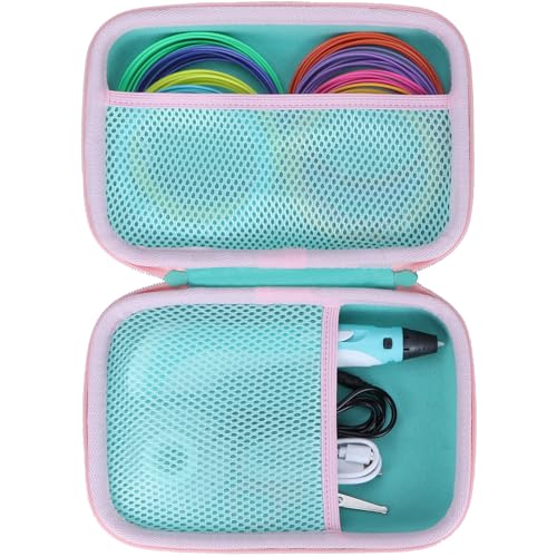 Peyyargo Case Compatible with SCRIB3D P1 Advanced / 3Doodler PRO / 3Doodler Flow / MYNT3D Super Professional Printing / PIKA3D PRO 3D Printing Pen (Teal + Pink) - Image 2