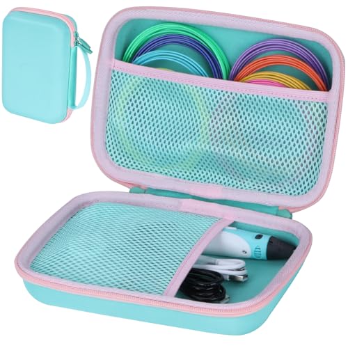 Peyyargo Case Compatible with SCRIB3D P1 Advanced / 3Doodler PRO / 3Doodler Flow / MYNT3D Super Professional Printing / PIKA3D PRO 3D Printing Pen (Teal + Pink) - Image 1