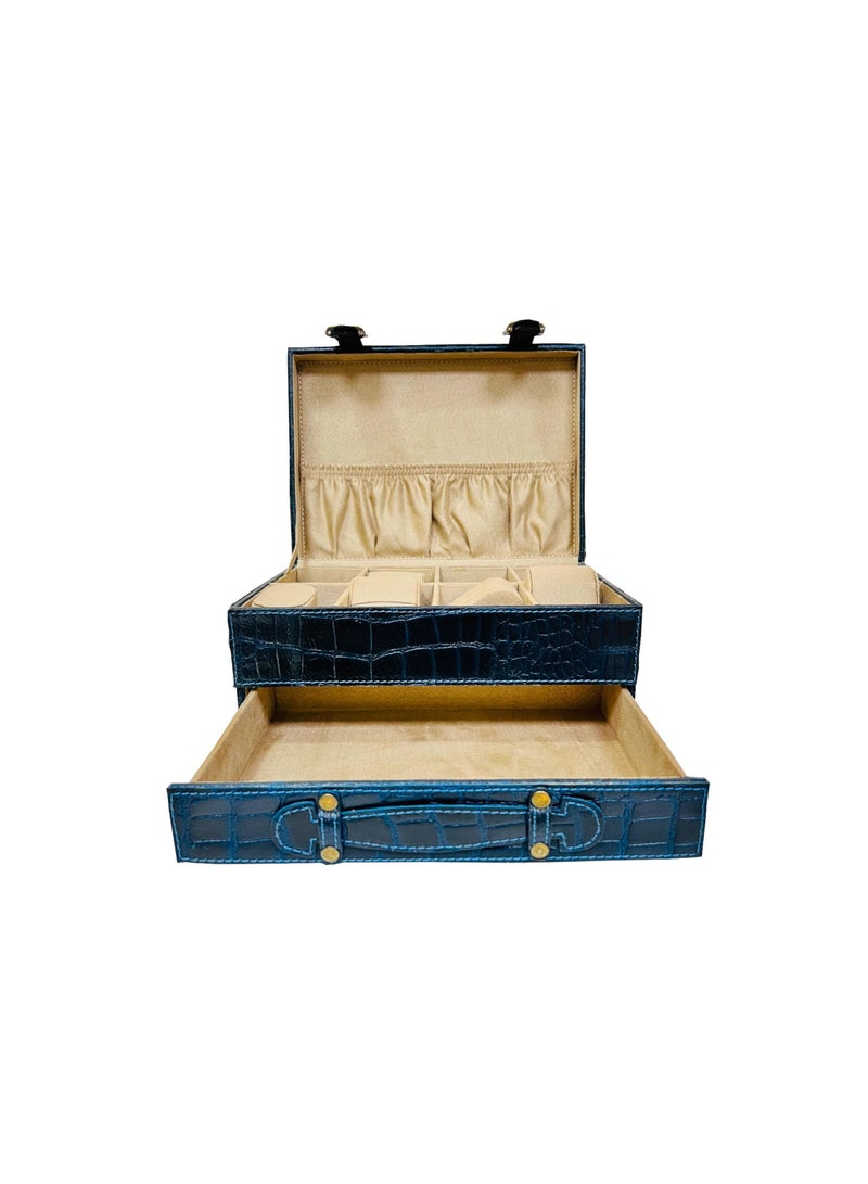 THREE SIXTY 8 Slots Leather Watch Box With Jewelry Drawer - Image 1