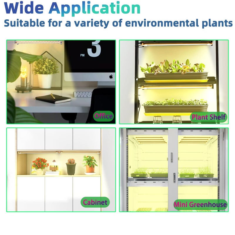 RWNTAO Grow Light Two Heads, Strip Growing lamp, Full Spectrum Grow Light Strips for Indoor Plants with Auto ON/Off Timer & 4 Dimmable Levels, Led Grow Lamp for Green House Hydroponics Succulent - Image 5
