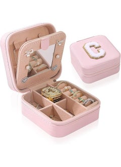 Travel Jewelry Case Travel Jewelry Box Travel Jewelry Organizer Small Jewelry Organizer Box For Girls Women With Mirror (Pink-C)