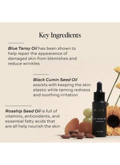 DIME DIME Beauty Blue Facial Oil, Blemish Spot Treatment with Blue Tansy Oil, Black Cumin Seed Oil, Rosehip Oil, and Grapeseed Oil, 1 oz / 30 mL  - Image 4