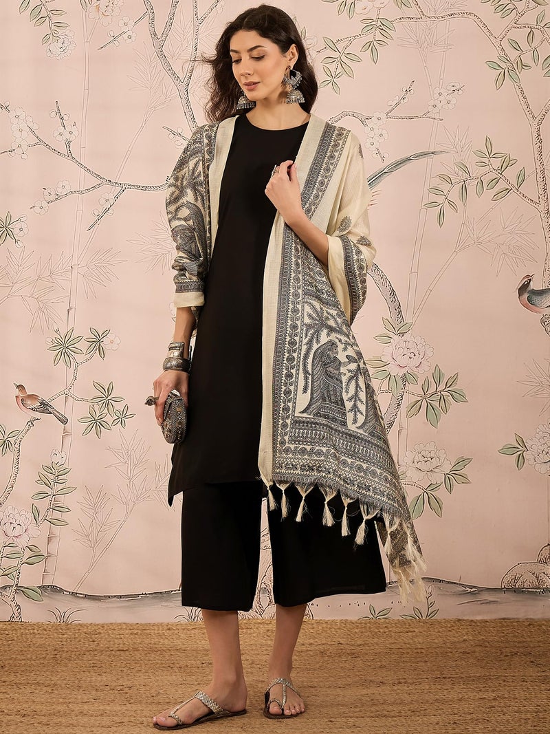 InWeave Women Regular Kurta with Palazzos & With Dupatta - Image 2