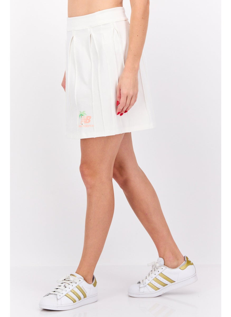 New Balance Women Sportwear Fit Brand Logo Tennis  Skirt, White  - Image 3