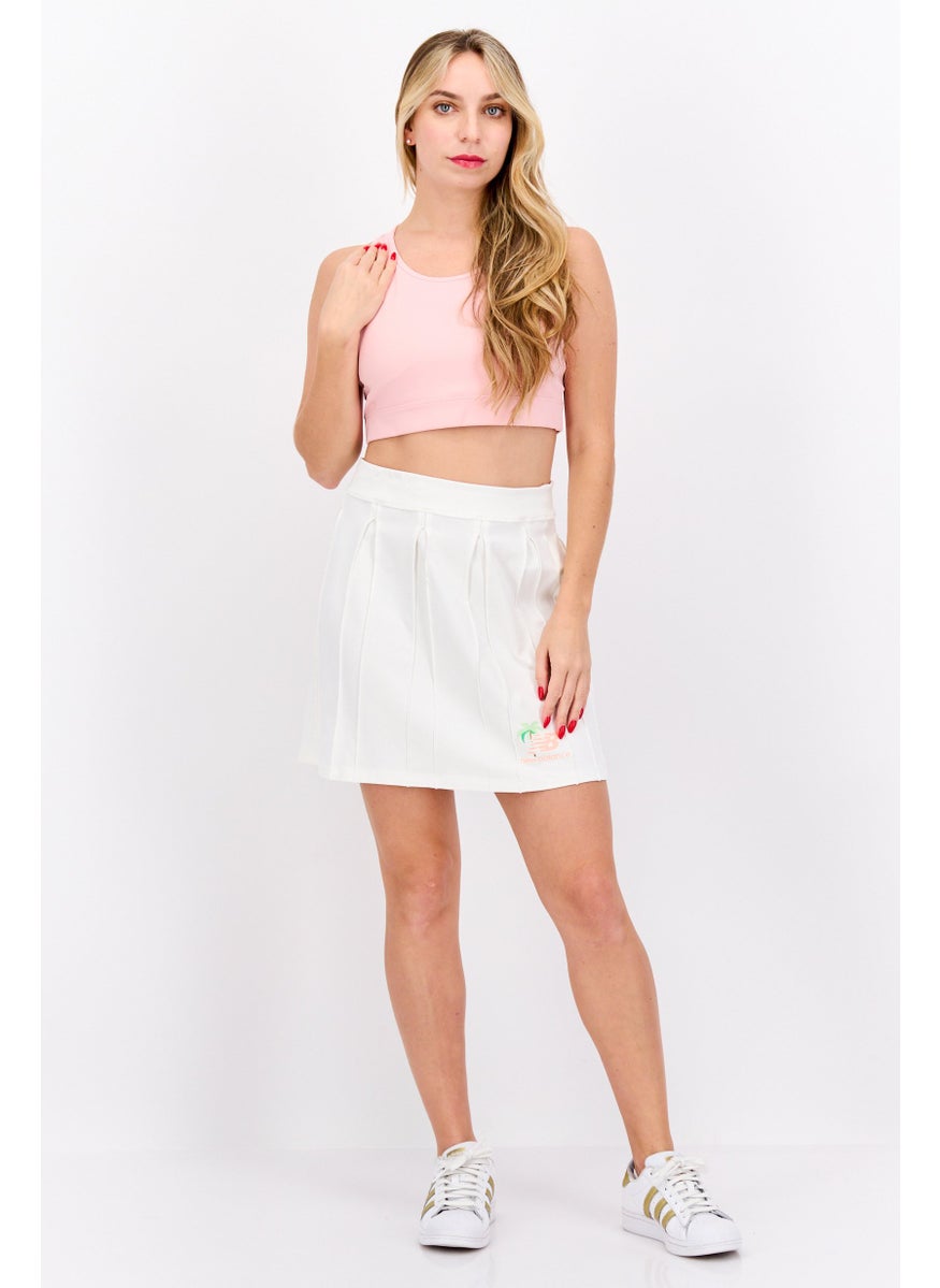 New Balance Women Sportwear Fit Brand Logo Tennis  Skirt, White  - Image 4
