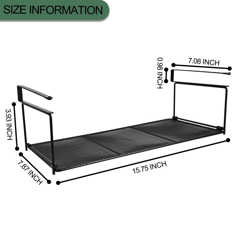 MATIMASU Foldable Metal Under Cabinet Organizer,Multi-Functional Hanging Storage Rack for Aluminum Foil,Plastic Wrap,Kitchen Wipes,Space-Saving,Tool-Free Install,Rust-Resistant,Ideal for Kitchen (Black) - Image 2