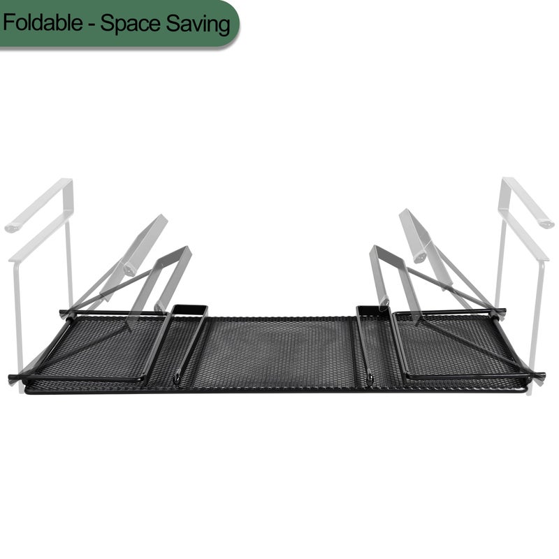 MATIMASU Foldable Metal Under Cabinet Organizer,Multi-Functional Hanging Storage Rack for Aluminum Foil,Plastic Wrap,Kitchen Wipes,Space-Saving,Tool-Free Install,Rust-Resistant,Ideal for Kitchen (Black) - Image 3