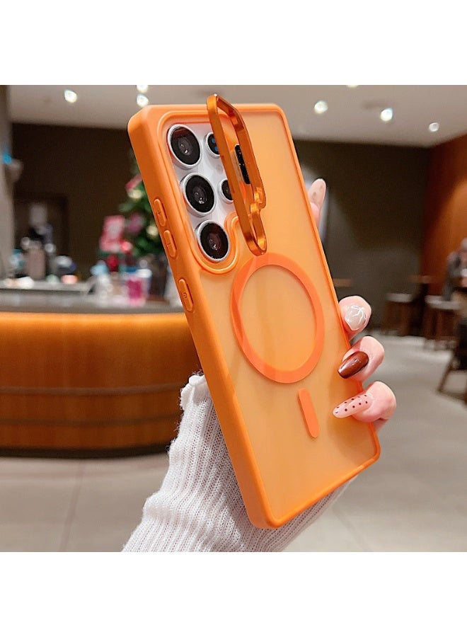 Magnetic Skin-Feel Phone Case with Metal Lens Stand for Samsung S26/S25/S24/S23 Ultra - Image 3
