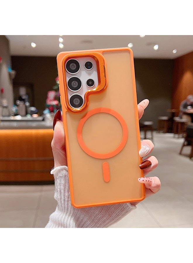 Magnetic Skin-Feel Phone Case with Metal Lens Stand for Samsung S26/S25/S24/S23 Ultra - Image 4