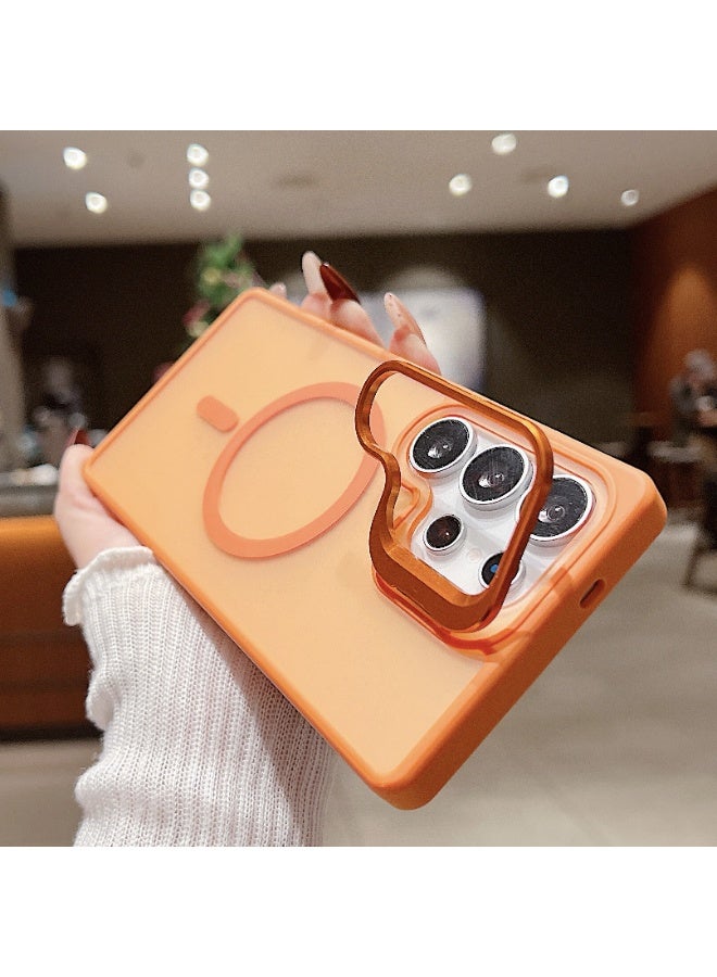 Magnetic Skin-Feel Phone Case with Metal Lens Stand for Samsung S26/S25/S24/S23 Ultra - Image 1