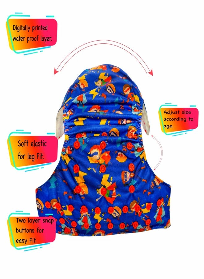 Dumbledo Premium Cloth Diaper with Cotton Insert (Pack of 6) | Soft & Gentle | Leakproof | Adjustable Snaps | Designed by Moms | 3 Months - 3 Years | Unisex Baby - Image 3