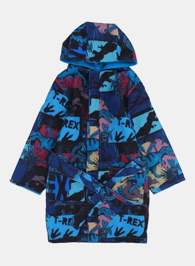 I.Wear I.Wear T-Rex Boys Blue Waterproof Swim Robe  - Image 1