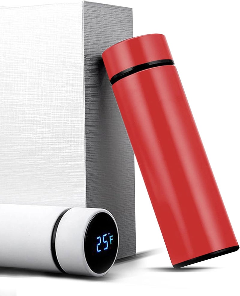 YANEK Smart Water Bottle Stainless Steel – Travel Mug with Smart LCD Touch Screen Temperature Display, Leak-Proof, Hot & Cold Beverage Flask, Ideal for Travel, Gym, Office, & Daily Use (RED) - Image 1