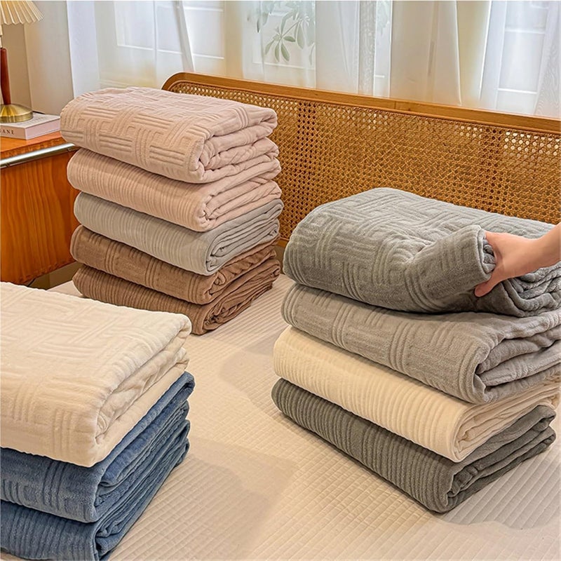 Velvet Flat Sheet Twin Full Queen Soft Plush Fleece Top Sheet Cozy Comfy Warmth Flannel Bed Sheet for Fall Winter(Cream,120x230cm) - Image 5