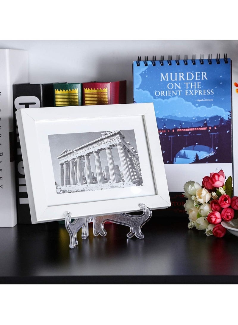 كابتن تيك 12 Pieces Plastic Easel Stands Plate Stands Holders, Picture Easel Stand Clear for Display Picture Frame Collectibles Desktop Weddings Party Home Decoration - Image 4