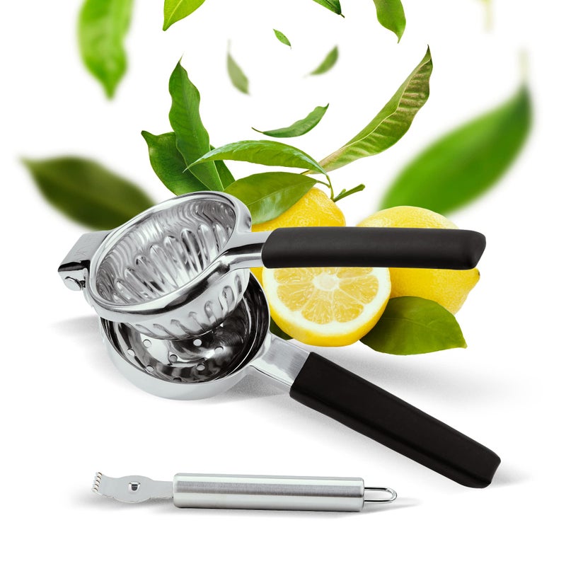 FESKA Stainless Steel Lemon Squeezer Premium Citrus Juicer Lime Squeezer for Seedless Juicing Stainless Steel Hand Juicer 2 pcs Easy to Wash Lemon Press