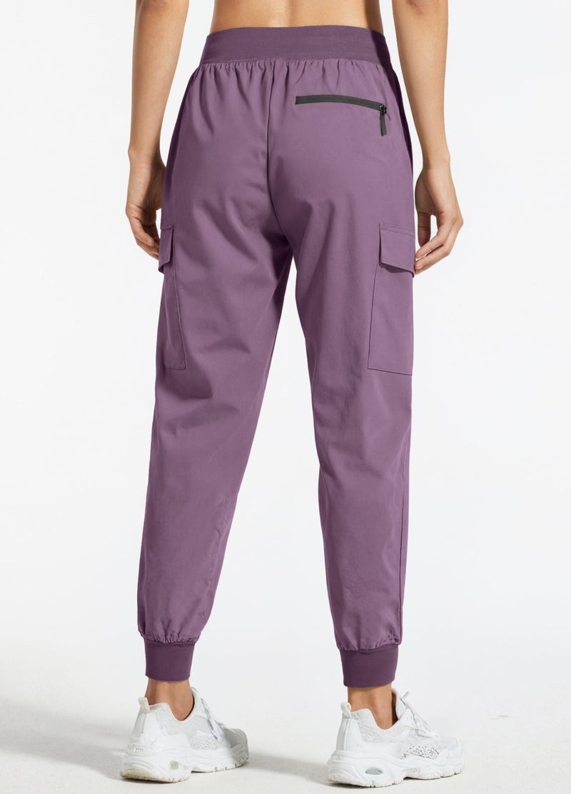 Libin Women's Cargo Joggers Lightweight Quick Dry Hiking Pants Athletic Lounge Casual Travel, Vintage Purple S - Image 3