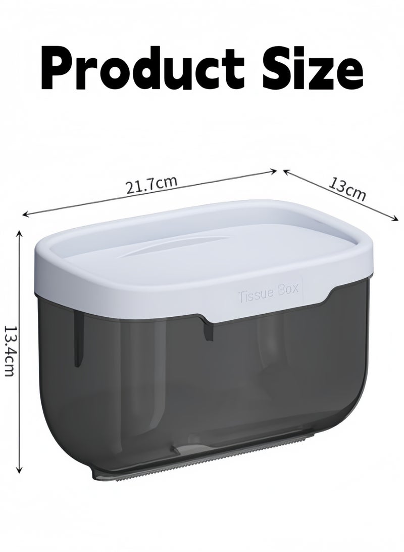 Wall-Mounted Tissue Box,Waterproof Tissue Container,Waterproof Toilet Paper Box for Bathroom Wall Mounted Storage Box,Installation without drilling holes,for Bathroom Kitchen Living Room - Image 2