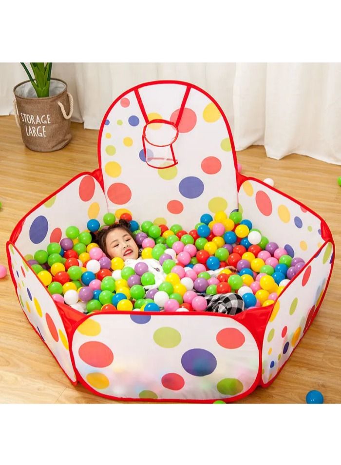 حوض اطفال يمكن ملأه بالكور وبه باسكت جميل جداومعله 50 كوره الولان مختلفه - Image 1