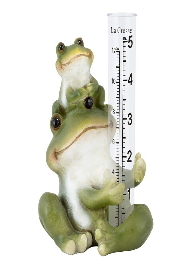 LA CROSSE MCCORMICK 704-4114 5 in. Table Standing Polyresin Frog Rain Gauge, Green - Image 2