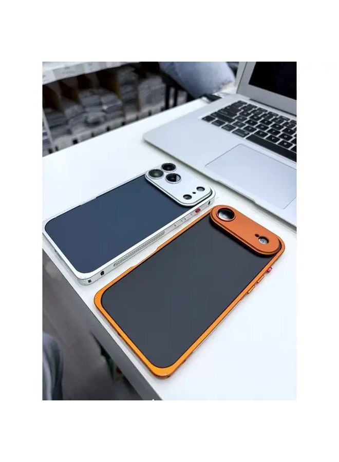 Orange Metal Frame Phone Case For IPhone 17 Air Hollow Design Heat Dissipation Lightweight Protection - Image 4