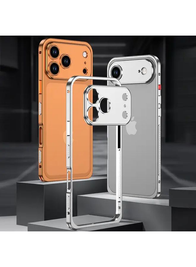 Orange Metal Frame Phone Case For IPhone 17 Air Hollow Design Heat Dissipation Lightweight Protection - Image 2