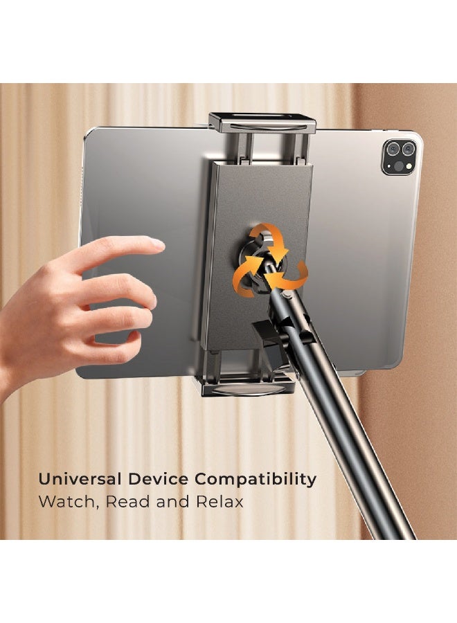 Trands Octo Hold Bed & Desk Mount Holder with Multi-Axis Adjustable Aluminium Arms, 360° Rotating Spiral Lock Clamp for 4.5-13.5" Phones & Tablets - TR-HO5841 - Image 3