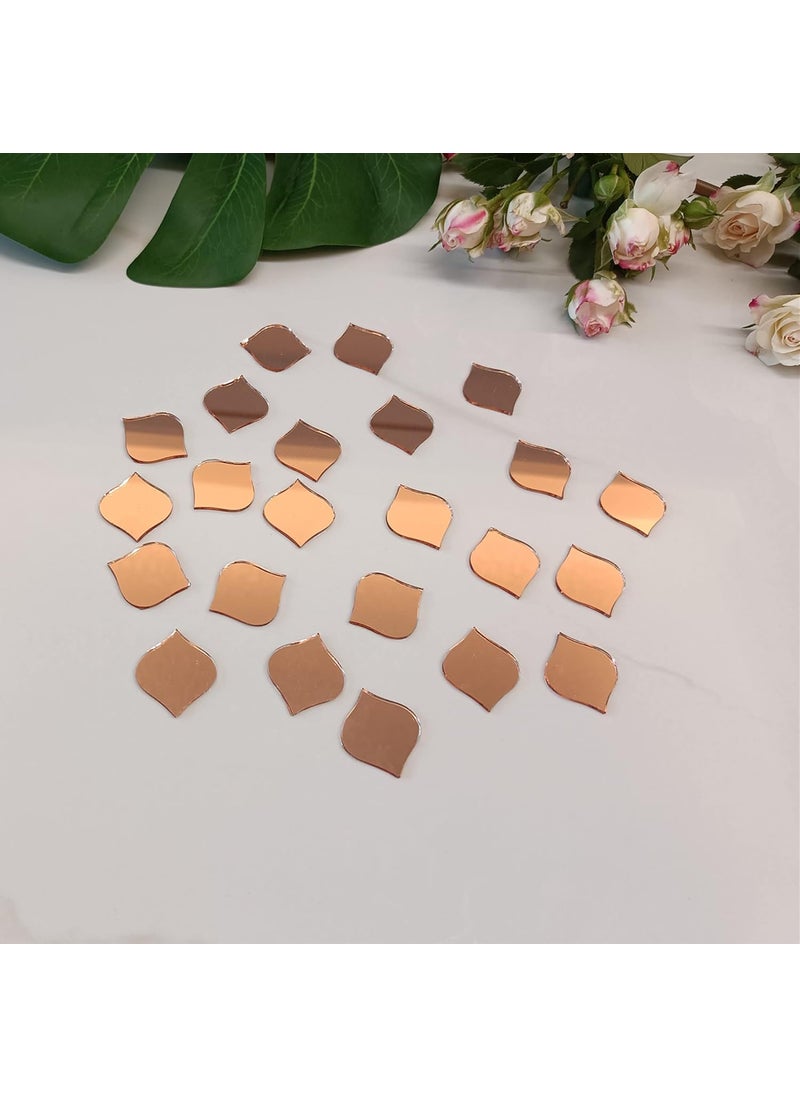 MEYA Set of 100 Arabesque Glass Mirror MosaicMosaic SuppliesCraft SuppliesMosaic Part Real Glass Mirrors Rose Gold Mirror  - Image 5