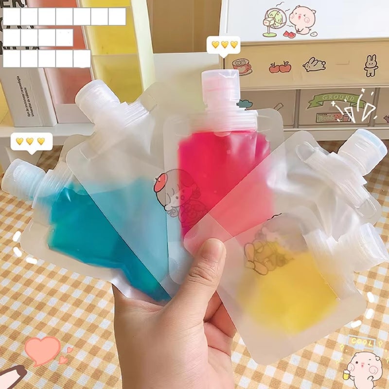 HEVASNEK 10 PCS Travel Squeeze Bottles Set 100ml Leakproof Clamshell Pouches for Toiletries Lotion Shampoo Hand Wash Refillable Travel Containers - Image 5