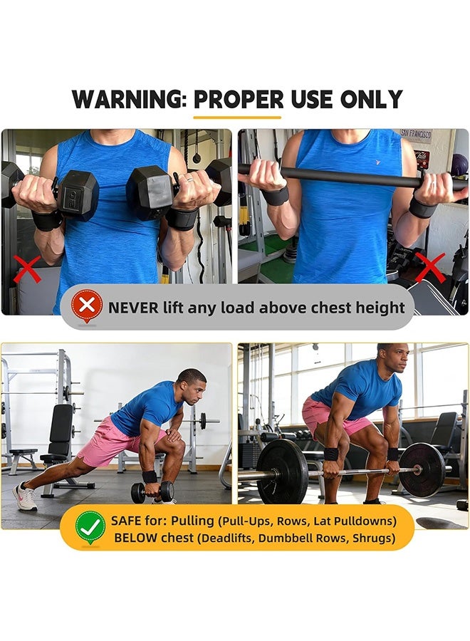 MXN 2 Pcs Weight Lifting Hooks - Heavy Duty Lifting Wrist Straps - Heavy Duty Pull-Up Assist Grips for Deadlifts Pull Ups Shrugs Weightlifting Hooks Gym Gloves for Men and Women (Black) - Image 3