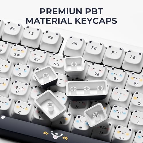 GMKWTL XVX Cute PBT Keycaps, Mao Profile White Puppies Keyboard Keycaps, 154 Keys Keycap Sets with Transparent Key caps Compatible with 65% 75% 96% 100% Cherry Gateron MX Switches Mechanical - Image 4