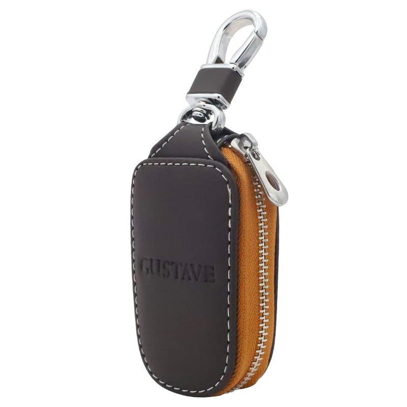 GUSTAVE® Car Key Case, Smart Key Holder Protection PU Leather Car Key Chain Bag Car Smart Keychain Coin Holder Auto Remote Keyring Wallet - Image 1