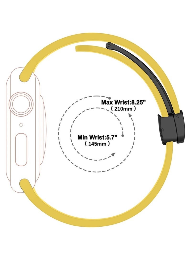 دوسالا سوار ساعة سيليكون مغناطيسي 38 مم/40 مم/41 مم حزام سريع الفك للرجال والنساء، ناعم على البشرة، سوار رياضي بديل للساعات الذكية والساعات التناظرية، متين، مقاوم للماء، مشبك قابل للطي مغناطيسي لراحة طوال اليوم - Image 4