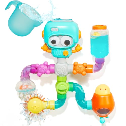 AMCHSURI Bath Toys for Kids Ages 38 STEM 21 Pack DIY Water Pipe Assembly Kit with Storage Bag Educational Bath Toys for Toddler 35 Toddler Bath Toy with Interactive Features for Cognitive Development - Image 1