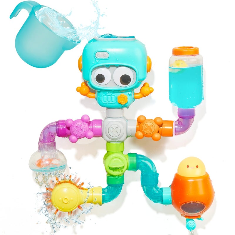 AMCHSURI Bath Toys for Kids Ages 38 STEM 21 Pack DIY Water Pipe Assembly Kit with Storage Bag Educational Bath Toys for Toddler 35 Toddler Bath Toy with Interactive Features for Cognitive Development - Image 2