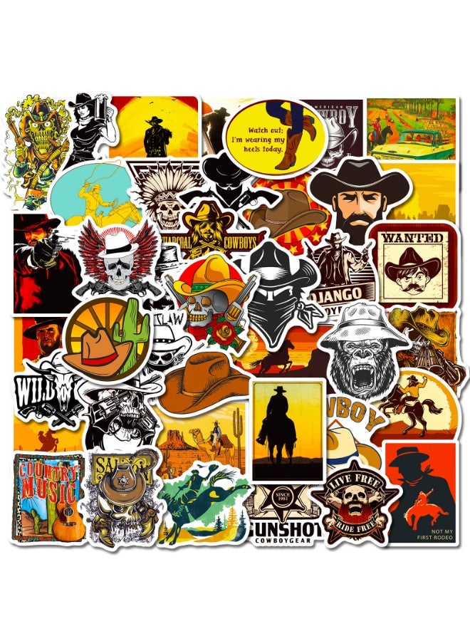 NIBEMINENT 50 Pcs Western Elements Deco Kit Waterproof Stickers, High Definition Printing Bright Colors, Suitable for Laptop Skateboard Luggage Water Bottle Guitar DIY - Image 2