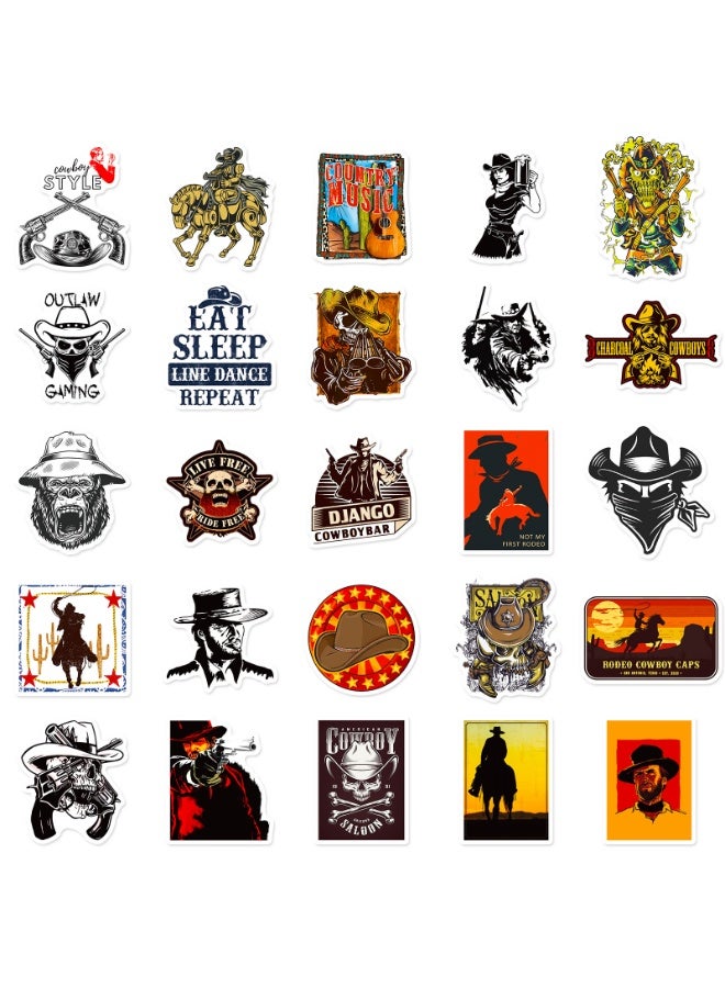 NIBEMINENT 50 Pcs Western Elements Deco Kit Waterproof Stickers, High Definition Printing Bright Colors, Suitable for Laptop Skateboard Luggage Water Bottle Guitar DIY - Image 3