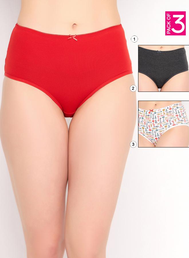 Clovia Pack of 3 - High Rise Hipster Briefs - Image 1