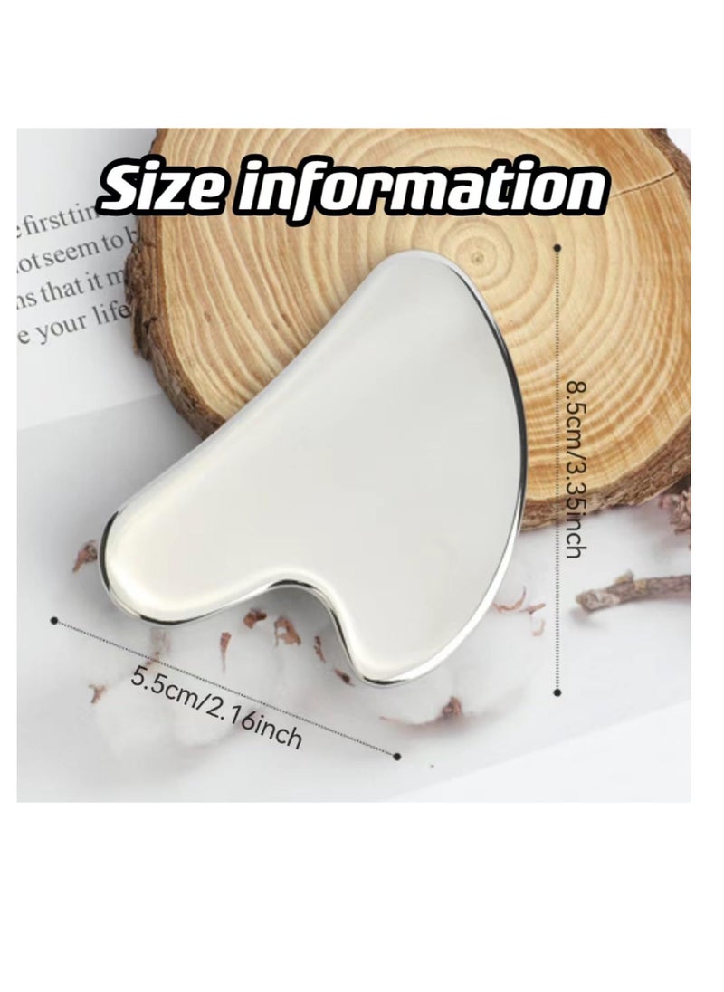 SUNSAR Stainless Steel Gua Sha Facial Massager, Skin Tightening Beauty Tool for Body Eyes Neck Massager  - Image 2