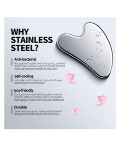 SUNSAR Stainless Steel Gua Sha Facial Massager, Skin Tightening Beauty Tool for Body Eyes Neck Massager  - Image 3