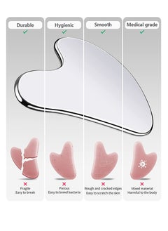 SUNSAR Stainless Steel Gua Sha Facial Massager, Skin Tightening Beauty Tool for Body Eyes Neck Massager  - Image 4