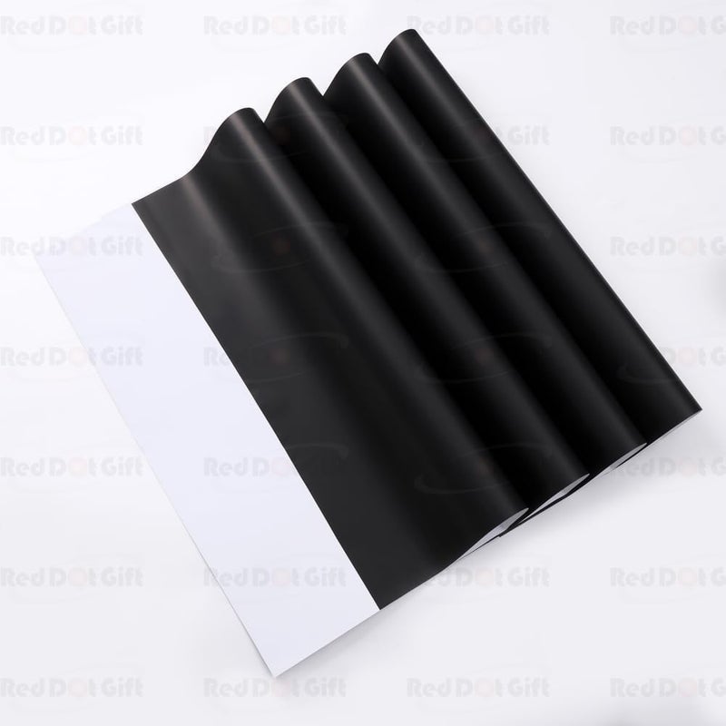 Red Dot Gift REDDOTGIFT Pack of 20 Sheets Gift Wrapping Paper 57x57cm, Double Face Flower Wrap Paper Waterproof Floral Bouquet Packing Paper DIY Craft Gift Packing (30# WHITE + BLACK) - Image 2