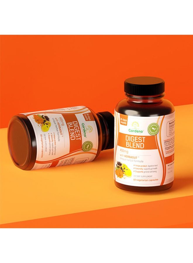 غاردينو مزيج دايجست / تركيبة نباتية نباتية متعددة الأعشاب لتحسين الهضم ومكافحة الانتفاخ وصحة الأمعاء وارتداد الحمض / 60 كبسولة نباتية - Image 3