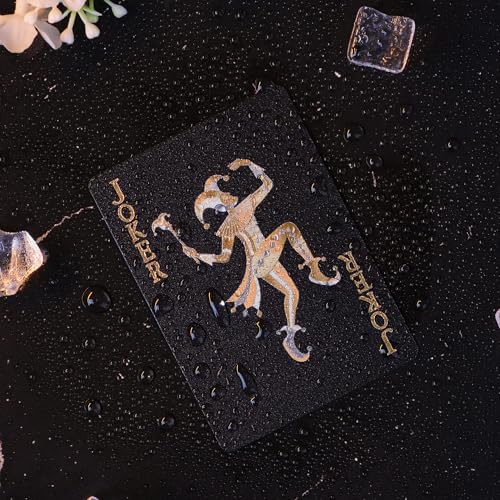 Wkchxd Playing Cards Plastic Playing Cards Deck of Cards Waterproof Poker Cards Black Standard Playing Card for Adults Cool Premium Poker Card Set for Gift Camping Beach Pool Party Table Games 1 Pack - Image 5