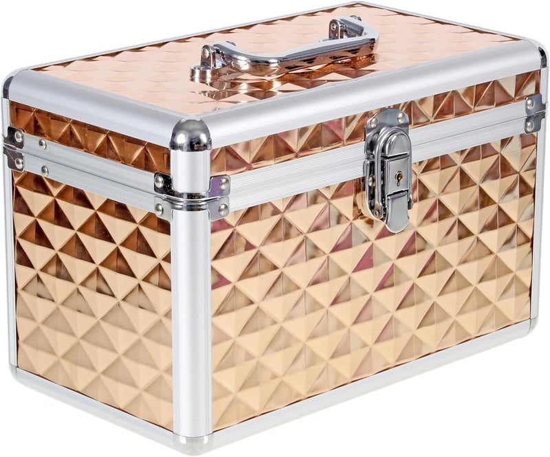 AR BRAND EST. 2021 Aluminium Hard Make Up Travel Storage Box Cosmetic Beauty Vanity Case Organiser - Image 3